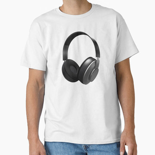 Black headphones Classic T-Shirt